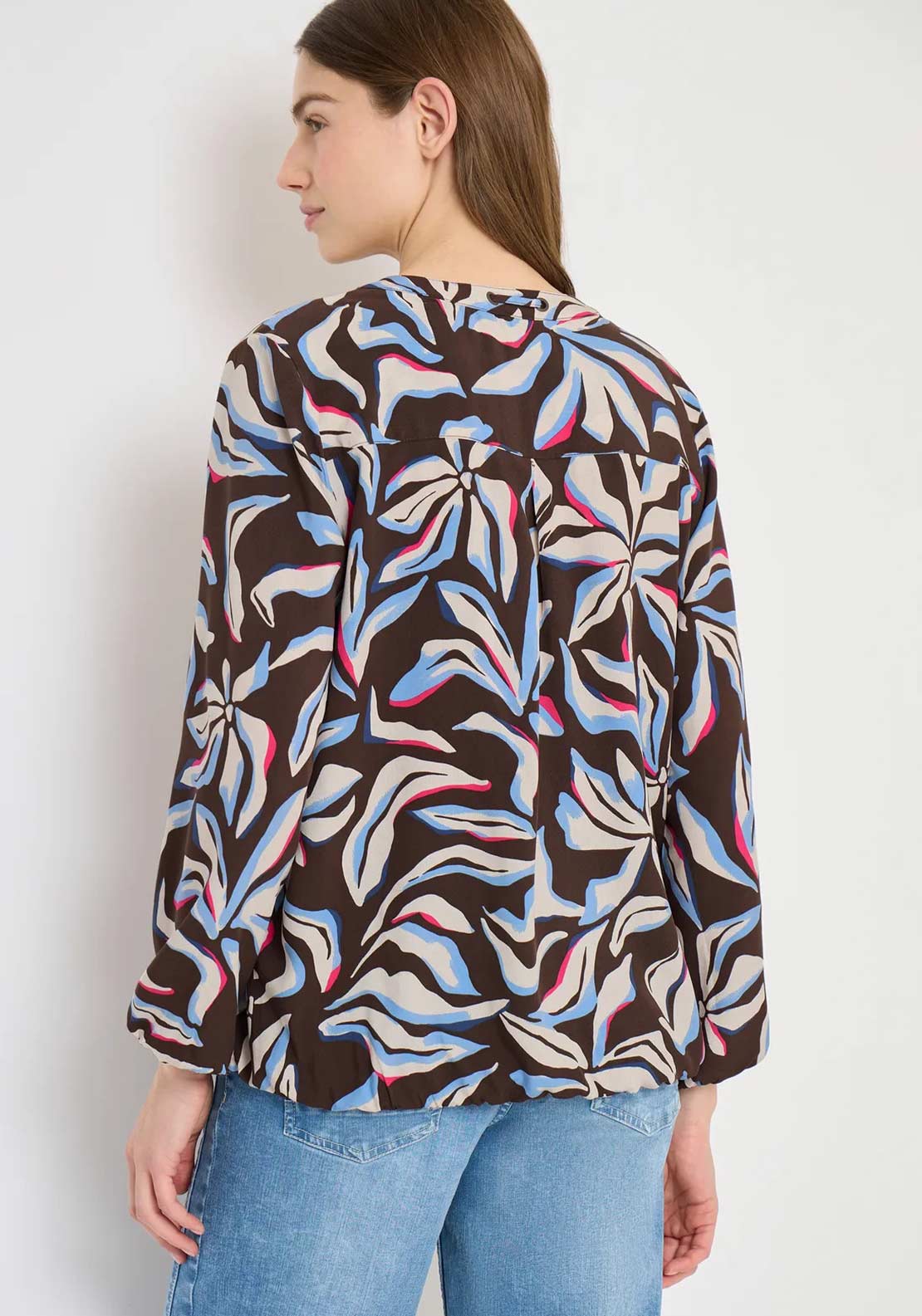 Cecil Floral Print Long Sheeve Blouse, Brown