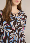 Cecil Floral Print Long Sheeve Blouse, Brown