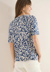 Cecil Floral Print V-Neck T-Shirt, Blue