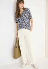 Cecil Floral Print V-Neck T-Shirt, Blue