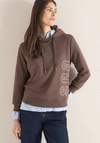 Cecil Printed Drawstring Hoodie, Brown