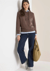 Cecil Printed Drawstring Hoodie, Brown