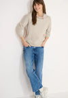 Cecil Drawstring And Zip Detail Hoodie, Cream