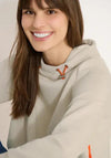 Cecil Drawstring And Zip Detail Hoodie, Cream