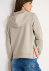 Cecil Drawstring And Zip Detail Hoodie, Cream