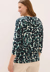 Cecil Leopard Cropped Sleeve Hoodie, Green