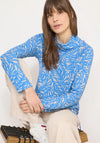 Cecil Cowl Neck Two-Tone Hoodie, Blue