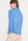 Cecil Cowl Neck Two-Tone Hoodie, Blue