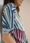 Cecil Abstract Leaf Hooded Top, Multi-Coloured