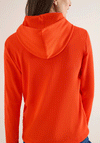 Cecil Ribbed Drawstring Trim Hoodie, Orange