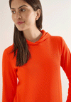 Cecil Ribbed Drawstring Trim Hoodie, Orange
