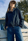 Cecil Modern Pique Jacket with Hood, Navy