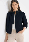 Cecil Modern Pique Jacket with Hood, Navy
