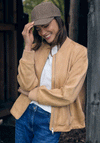 Cecil Faux Suede Bomber Jacket, Beige
