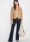 Cecil Faux Suede Bomber Jacket, Beige