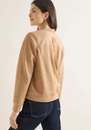 Cecil Faux Suede Bomber Jacket, Beige