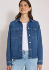 Cecil Denim Overshirt Jacket, Mid Blue
