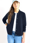 Cecil Jersey Button Up Jacket, Navy