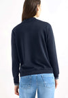 Cecil Jersey Button Up Jacket, Navy