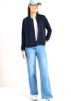 Cecil Jersey Button Up Jacket, Navy