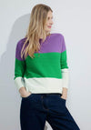 Cecil Structured Block Stripe Knit Jumper, Multi-Coloured
