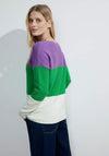 Cecil Structured Block Stripe Knit Jumper, Multi-Coloured