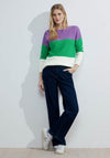 Cecil Structured Block Stripe Knit Jumper, Multi-Coloured