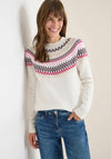 Cecil Patterned Cotton Knit Sweater, White