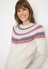 Cecil Patterned Cotton Knit Sweater, White