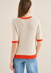 Cecil Round Neck Contrasting Hem Pullover, Beige
