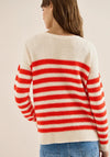 Cecil Summer Bouclé Striped Sweater, Orange