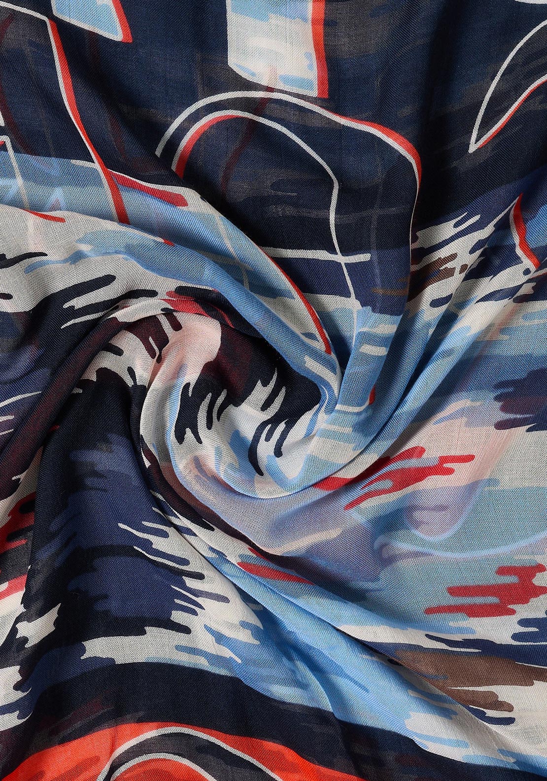 Cecil Loop Graphic Print Scarf, Blue