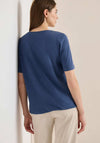 Cecil Solid V Neck T-shirt, Dark Blue