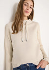 Cecil Knitted Sleave Cotton Sweatshirt, Beige