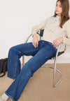 Cecil Knitted Sleave Cotton Sweatshirt, Beige