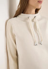 Cecil Knitted Sleave Cotton Sweatshirt, Beige