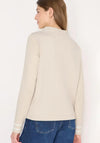 Cecil Knitted Sleave Cotton Sweatshirt, Beige
