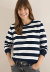 Cecil Striped Crew Neck Sweatshirt, Navy