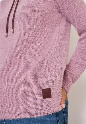Cecil Funnel Neck Drawstring Jumper, Pink
