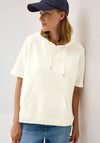 Cecil Embroidered Text Hooded Top, White