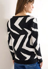 Cecil Graphic Pattern Cotton Sweater, Black