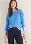 Cecil Contrast Striped Knit Jumper, Blue