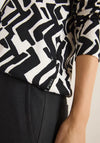 Cecil Abstract Pattern Cotton Top, Black