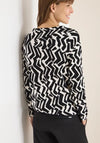 Cecil Abstract Pattern Cotton Top, Black