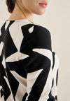 Cecil Ottoman Abstract Pattern Top, Black