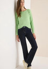 Cecil Long Sleeve Textured Top, Green