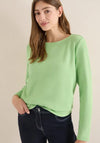 Cecil Long Sleeve Textured Top, Green