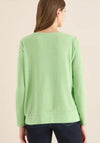 Cecil Long Sleeve Textured Top, Green