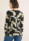 Cecil Patterned Round Neck Cotton Top, Khaki