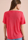 Cecil Knit Graphic Print T-Shirt, Red